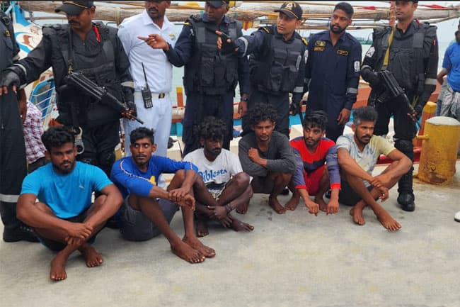 இலங்கை மீனவர்கள் அறுவர் இந்தியாவில் கைது!