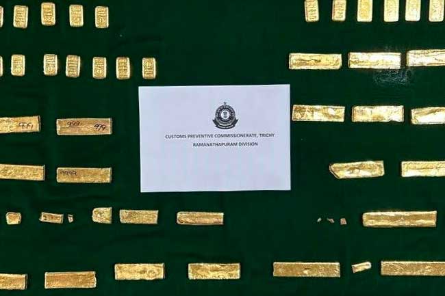 இலங்கையிலிருந்து கடத்தப்பட்ட பெருமளவு தங்கம்