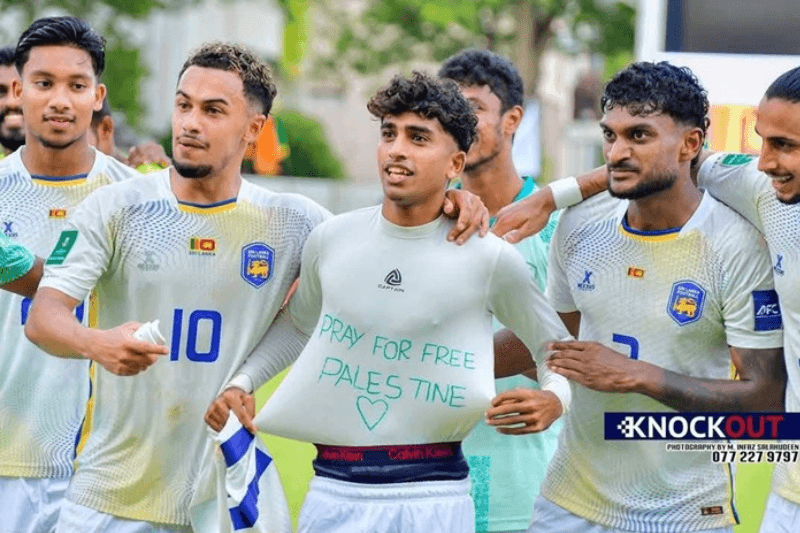பலஸ்தீன ஆதரவு; இலங்கை கால்பந்து வீரருக்கு 2,000 அமெ.க டொலர் அபராதம்!