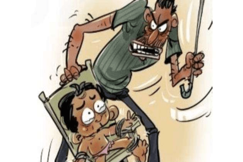 அழுகையை நிறுத்த ஒன்பது மாதக் குழந்தையை நாற்காலியில் கட்டிவைத்து கொடூரத் தாக்குதல்!