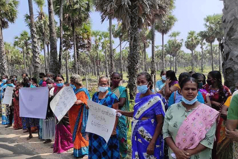 காணி அபகரிப்புக்களை கண்டித்து ஏறாவூர் புன்னக்குடா பிரதேசத்தில் ஆர்ப்பாட்டம்!