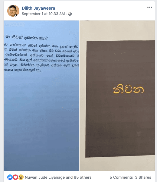 கோத்தாபயவின் திலித் எதிர்கால அச்சம் தொடர்பில் கூறுகின்றார்!