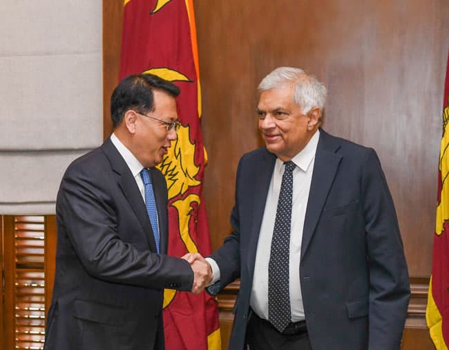 சீன கமியூனிஸ்ட் கட்சியின் அரசியல் குழு உறுப்பினர் ஜனாதிபதியுடன் சந்திப்பு