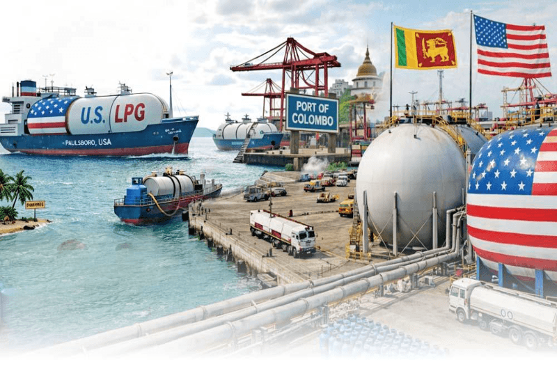 மத்திய கிழக்கை கைவிட்டு அமெரிக்காவிடம் தஞ்சம் புகும் இலங்கை; கடலில் தேங்கிக்கிடக்கும் எரிவாயு கப்பல்கள்!